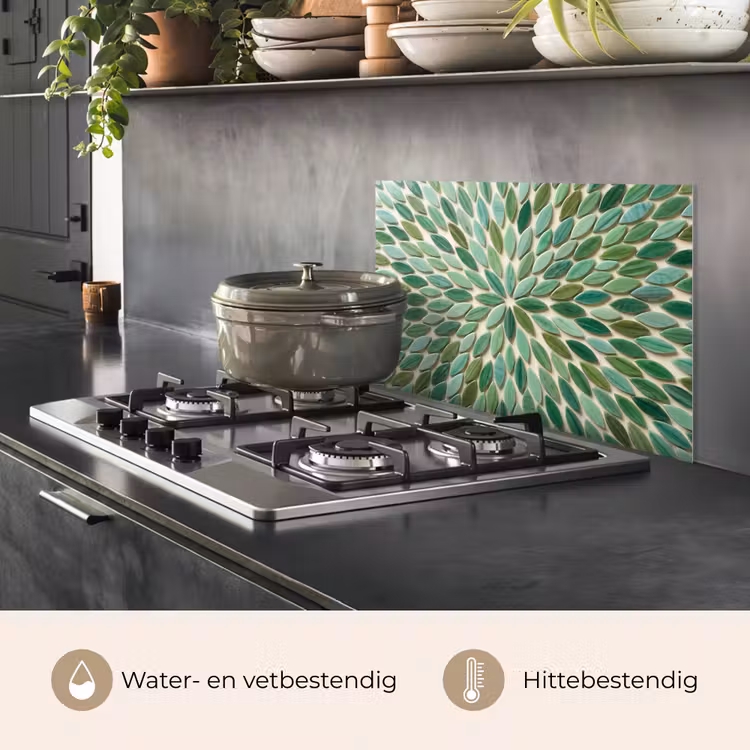 Patroon - Blad - Groen - Abstract keuken achterwand spatscherm klein -usp_NL