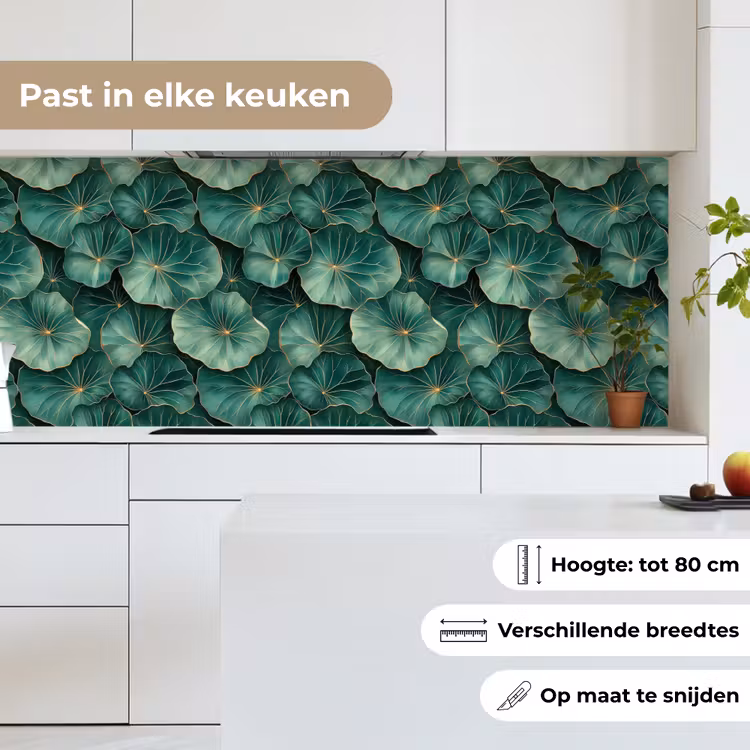 Patroon - Bladeren - Groen keuken achterwand 2 middel 871 -sfeer4_NL