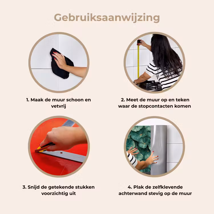 Patroon - Bladeren - Groen keuken achterwand 2 middel 871 -gebruiksaanwijzing_NL