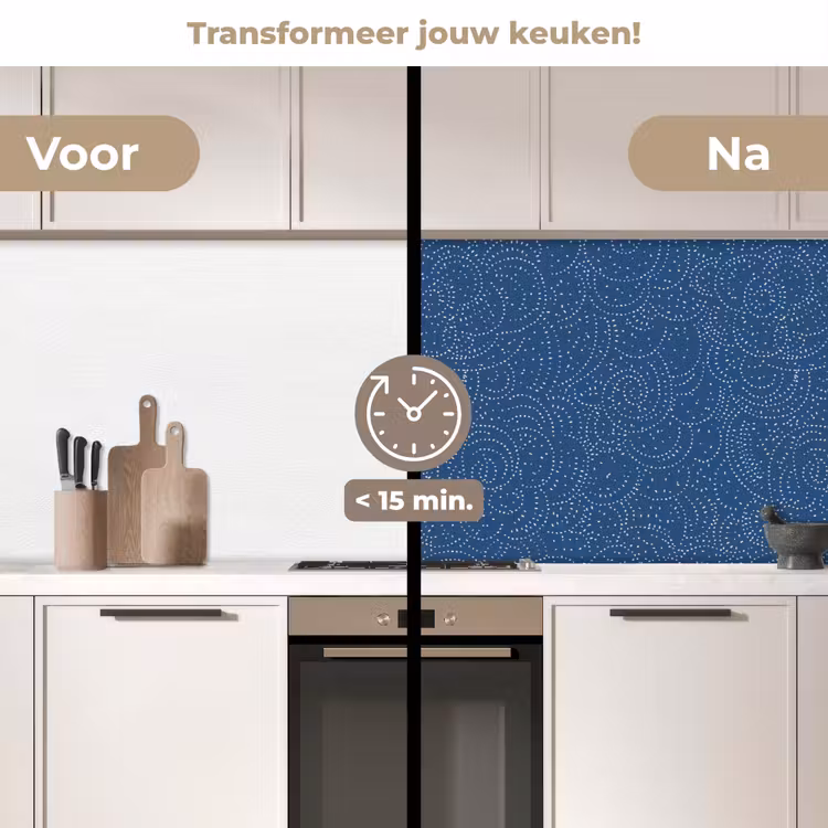 Patroon - Blauw - Japan keuken achterwand 2 middel 871 -voor-na2_NL