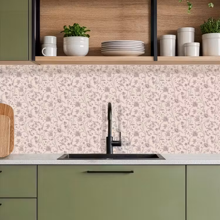 Patroon - Bloemen - Paars keuken achterwand 2 middel 871 -sfeer3