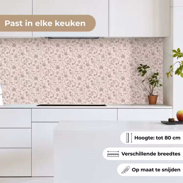 Patroon - Bloemen - Paars keuken achterwand 2 middel 871 -sfeer4_NL