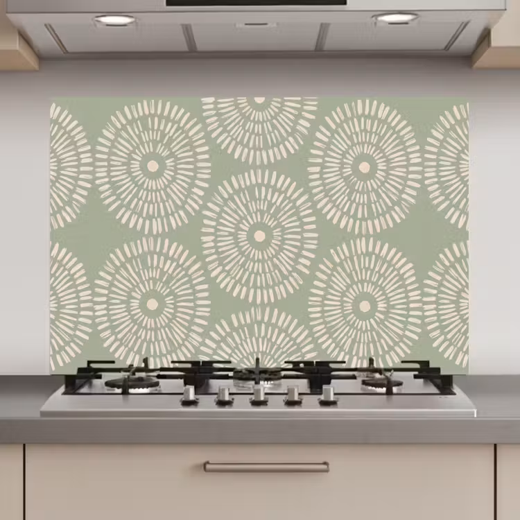 Patroon - Cirkels - Abstract - Modern - Groen keuken achterwand spatscherm klein -3d_website