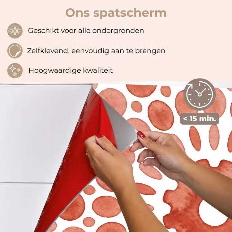 Patroon - Cirkels - Abstract - Modern - Rood keuken achterwand spatscherm klein -spatscherm_NL