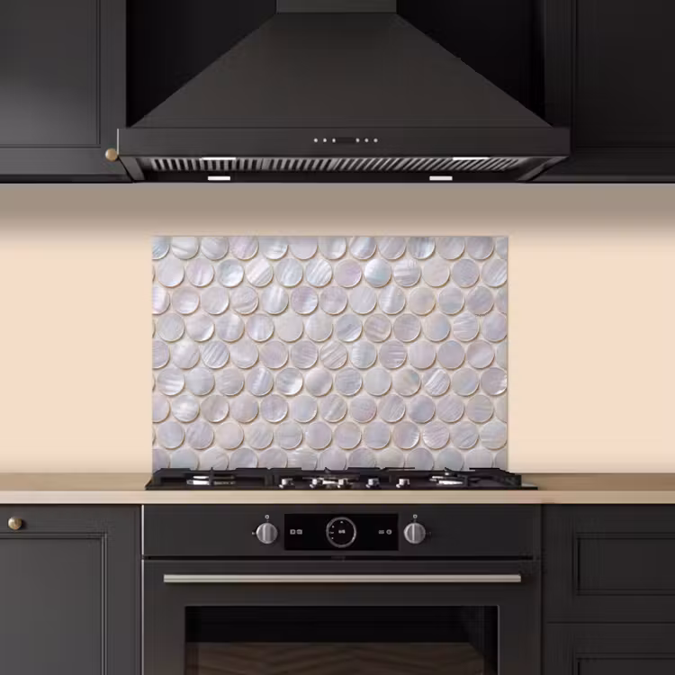 Patroon - Cirkels - Abstract - Modern - Wit keuken achterwand spatscherm klein -sfeer1