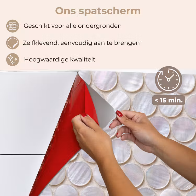 Patroon - Cirkels - Abstract - Modern - Wit keuken achterwand spatscherm klein -spatscherm_NL