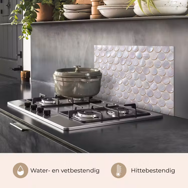 Patroon - Cirkels - Abstract - Modern - Wit keuken achterwand spatscherm klein -usp_NL