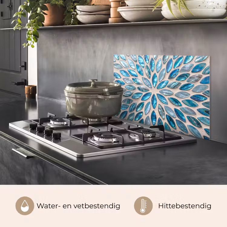 Patroon - Glans - Abstract - Blauw - Decoratie keuken achterwand spatscherm klein -usp_NL