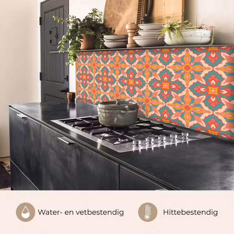 Patroon - Hippie - Oranje keuken achterwand 2 middel 871 -usp_NL