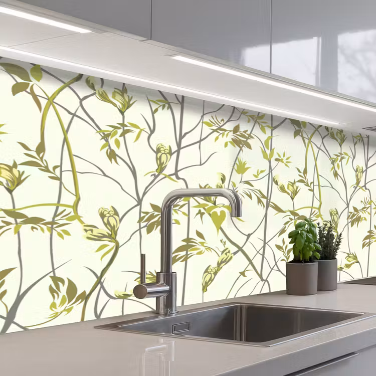 Patroon - Jungle - Planten keuken achterwand 2 middel 871 -3d_schuin