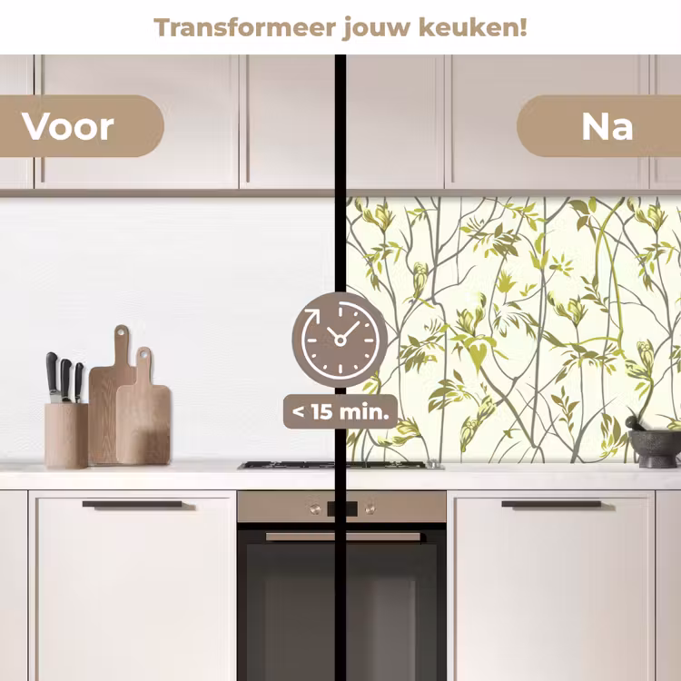 Patroon - Jungle - Planten keuken achterwand 2 middel 871 -voor-na2_NL