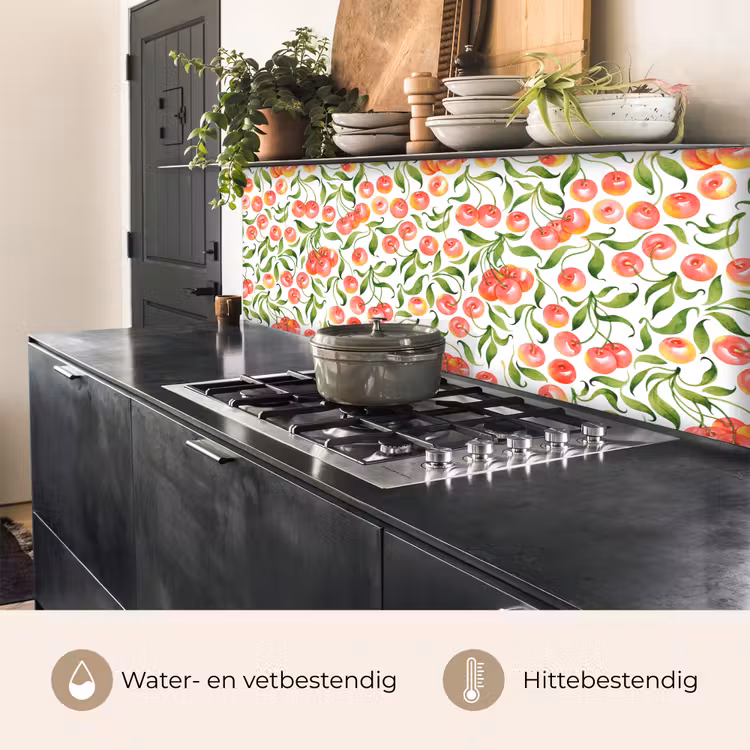 Patroon - Kersen - Wit keuken achterwand 2 middel 871 -usp_NL