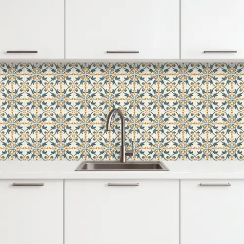 Patroon - Klassiek - Kleurrijk keuken achterwand 2 middel 871 -3d