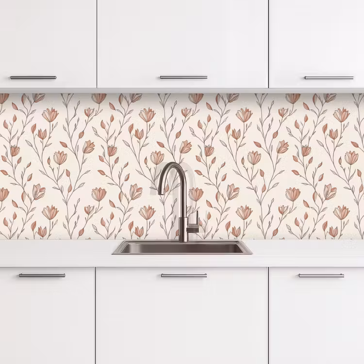 Patroon - Klassiek - Roze keuken achterwand 2 middel 871 -3d