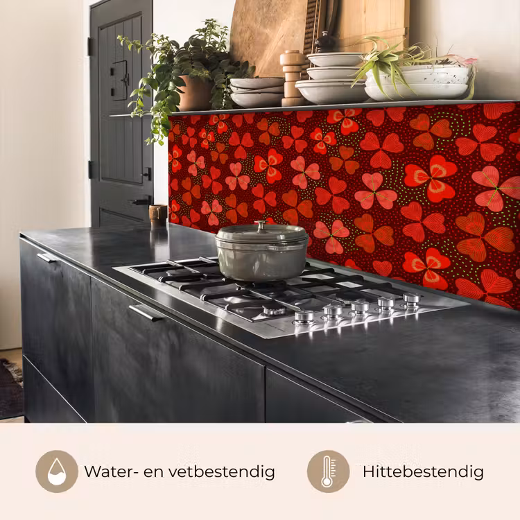 Patroon - Klaver - Rood keuken achterwand 2 middel 871 -usp_NL