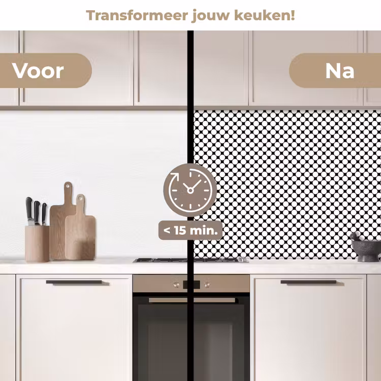 Patroon - Lijn - Design - Kleur keuken achterwand 2 middel 871 -voor-na2_NL