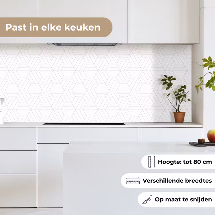 Patroon - Lijn - Design - Zwart - Wit keuken achterwand 2 middel 871 -sfeer4_NL