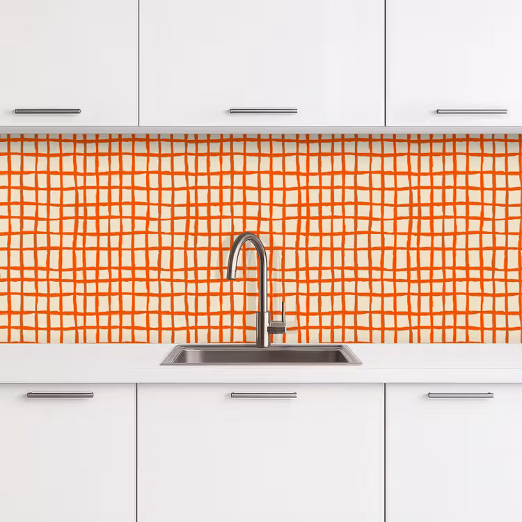 Patroon - Lijnen - Oranje keuken achterwand 2 middel 871 -3d