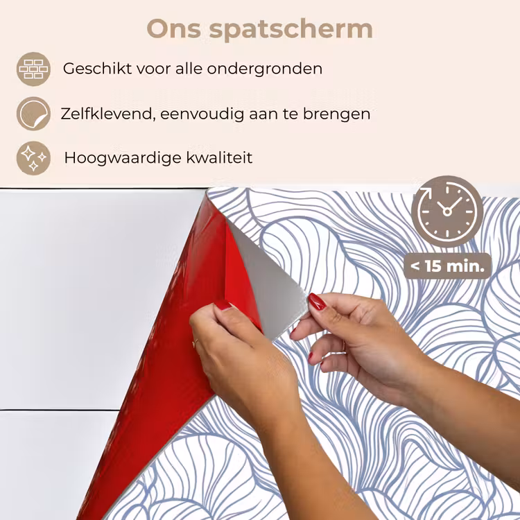 Patroon - Lijnen - Organisch - Abstract - Blauw keuken achterwand spatscherm klein -spatscherm_NL