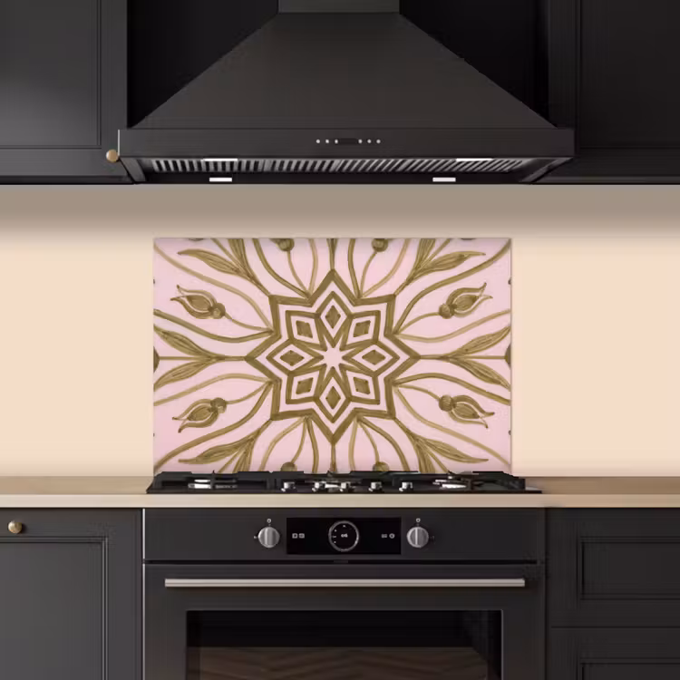 Patroon - Mandala - Decoratie - Abstract - Groen keuken achterwand spatscherm klein -sfeer1