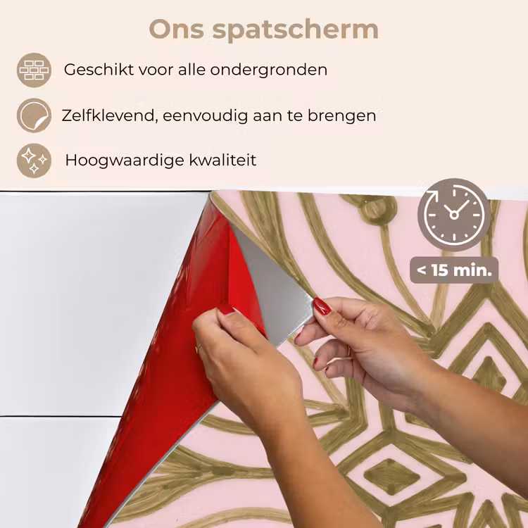Patroon - Mandala - Decoratie - Abstract - Groen keuken achterwand spatscherm klein -spatscherm_NL