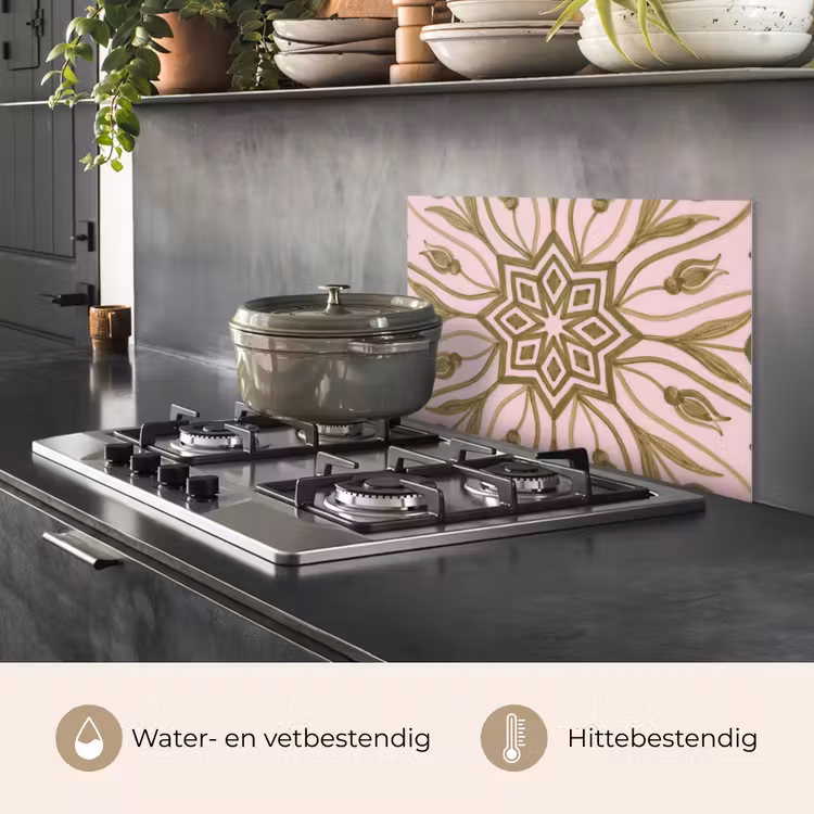 Patroon - Mandala - Decoratie - Abstract - Groen keuken achterwand spatscherm klein -usp_NL