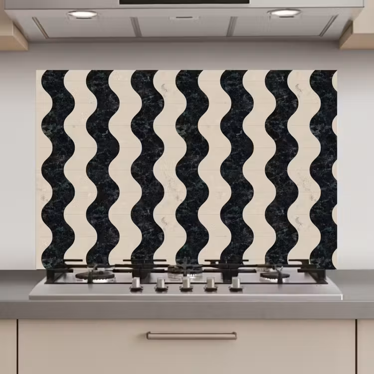 Patroon - Marmer - Groen - Cremé keuken achterwand spatscherm klein 900 -3d_website