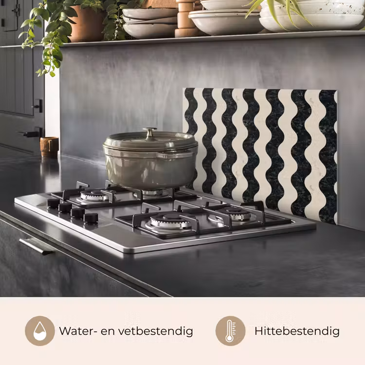 Patroon - Marmer - Groen - Cremé keuken achterwand spatscherm klein 900 -usp_NL