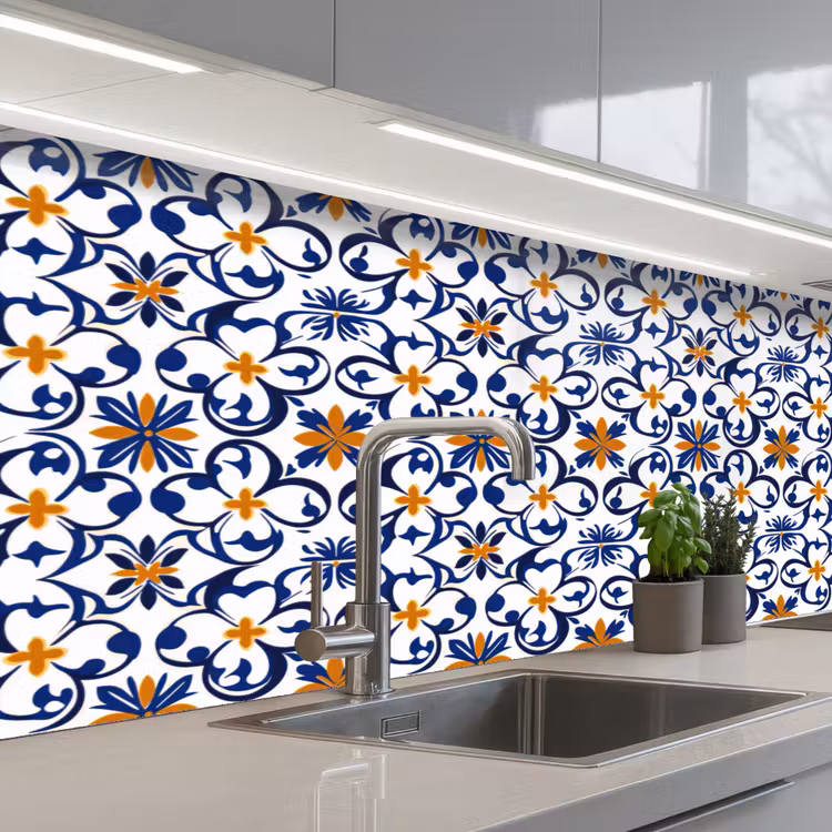 Patroon - Modern - Kleurrijk keuken achterwand 2 middel 871 -3d_schuin