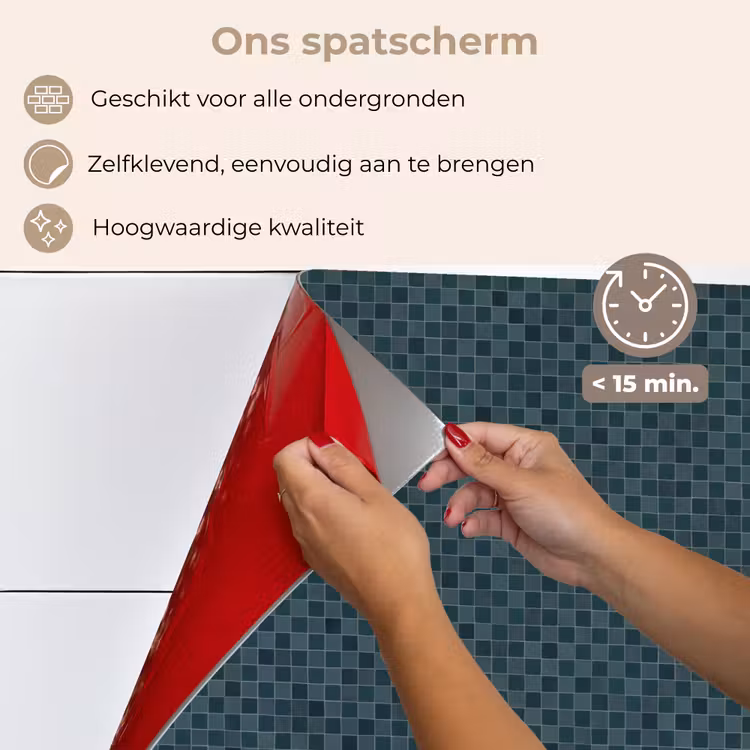 Patroon - Mozaïek - Groen keuken achterwand spatscherm klein 900 -spatscherm_NL