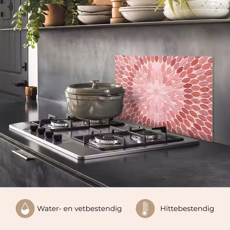 Patroon - Mozaïek - Ovaal - Abstract - Roze keuken achterwand spatscherm klein -usp_NL