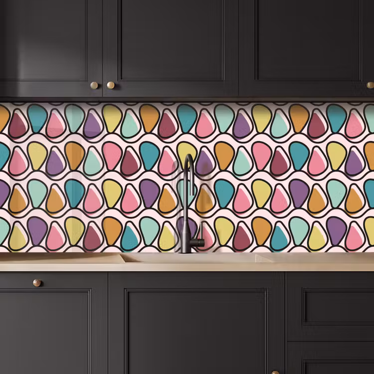 Patroon - Ovaal - Pastel keuken achterwand 2 middel 871 -sfeer1