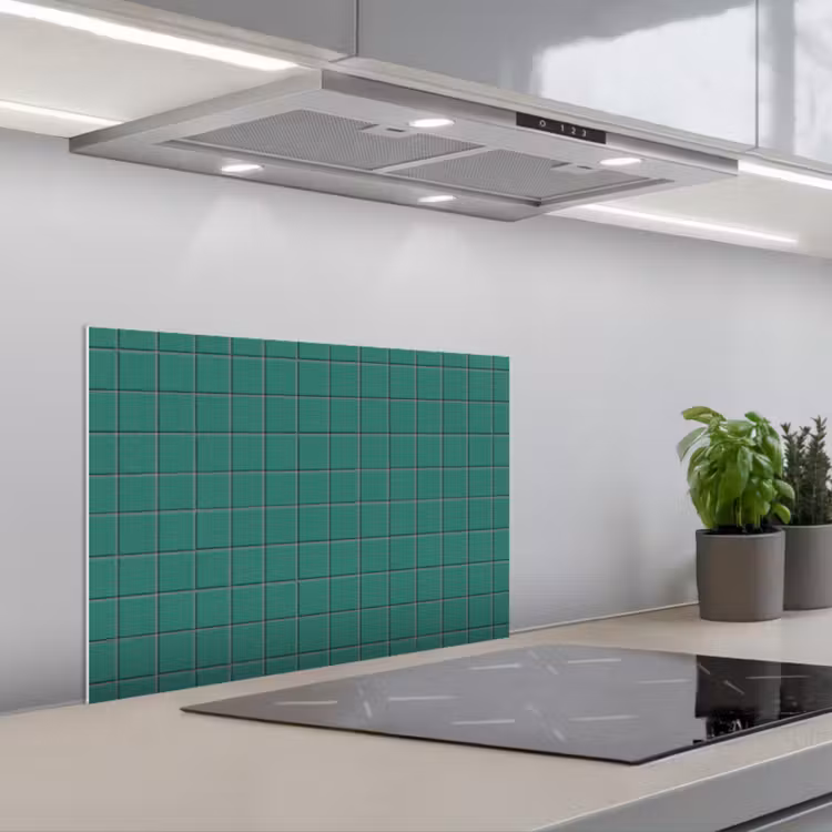 Patroon - Patroon - Smaragd keuken achterwand spatscherm klein 900 -3d_schuin
