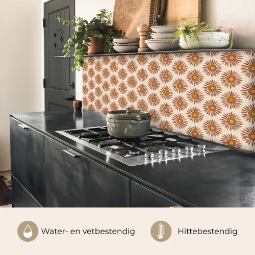 Patroon - Retro - Bruin keuken achterwand 2 middel 871 -usp_NL
