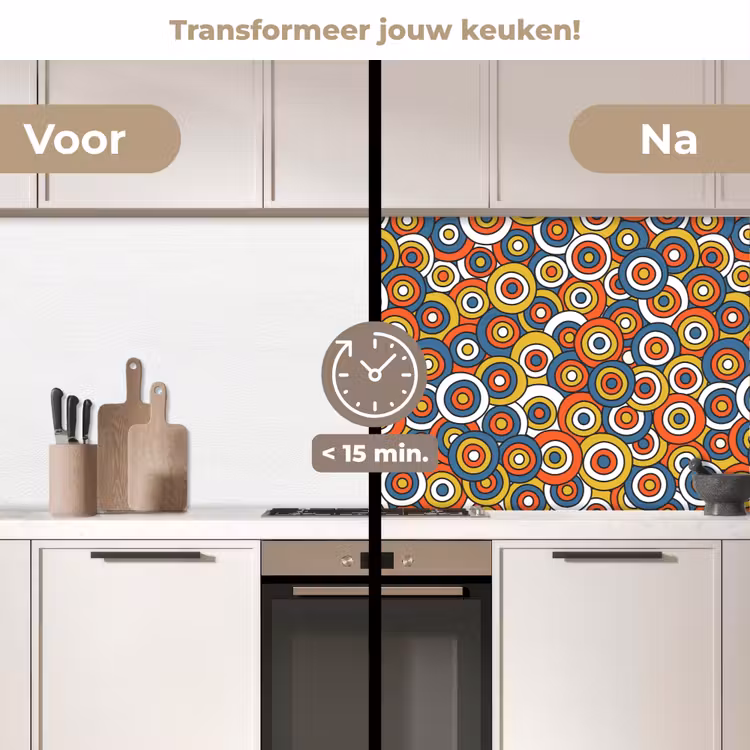 Patroon - Retro - Cirkel keuken achterwand 2 middel 871 -voor-na2_NL