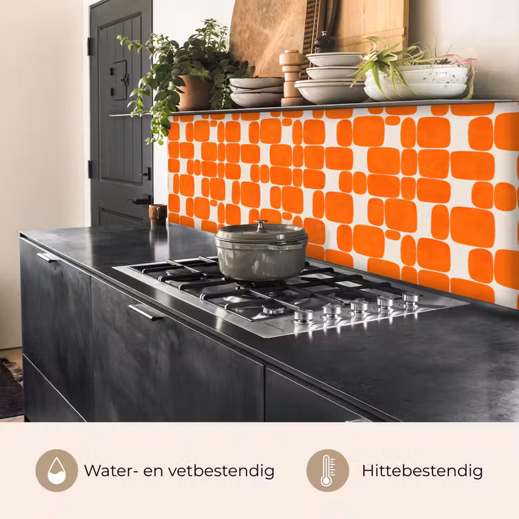 Patroon - Retro - Oranje keuken achterwand 2 middel 871 -usp_NL
