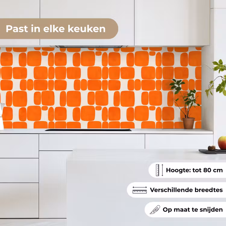 Patroon - Retro - Oranje keuken achterwand 2 middel 871 -sfeer4_NL