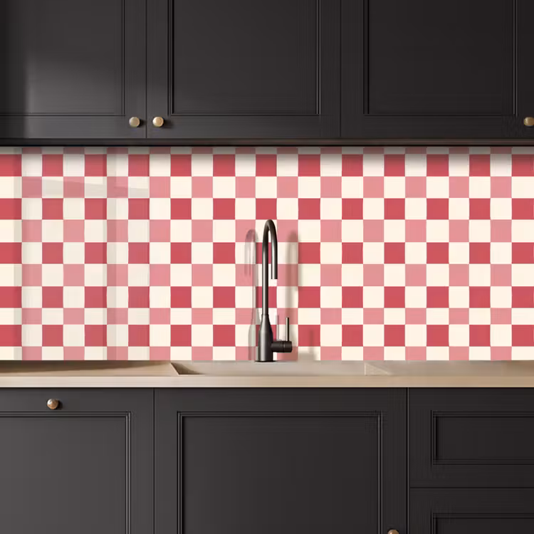 Patroon - Schaak - Roze keuken achterwand 2 middel 871 -sfeer1