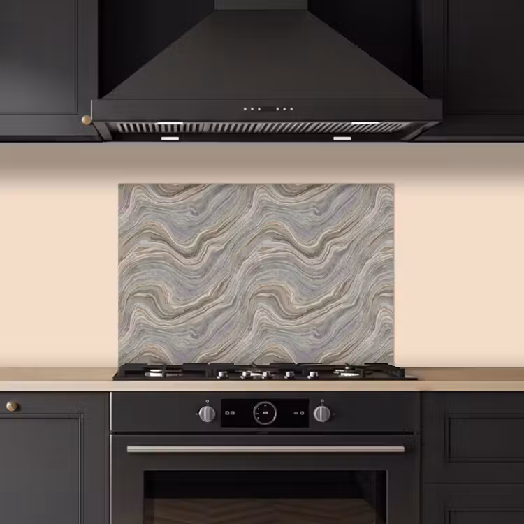 Patroon - Sereen - Paars - Groen keuken achterwand spatscherm klein 900 -sfeer1