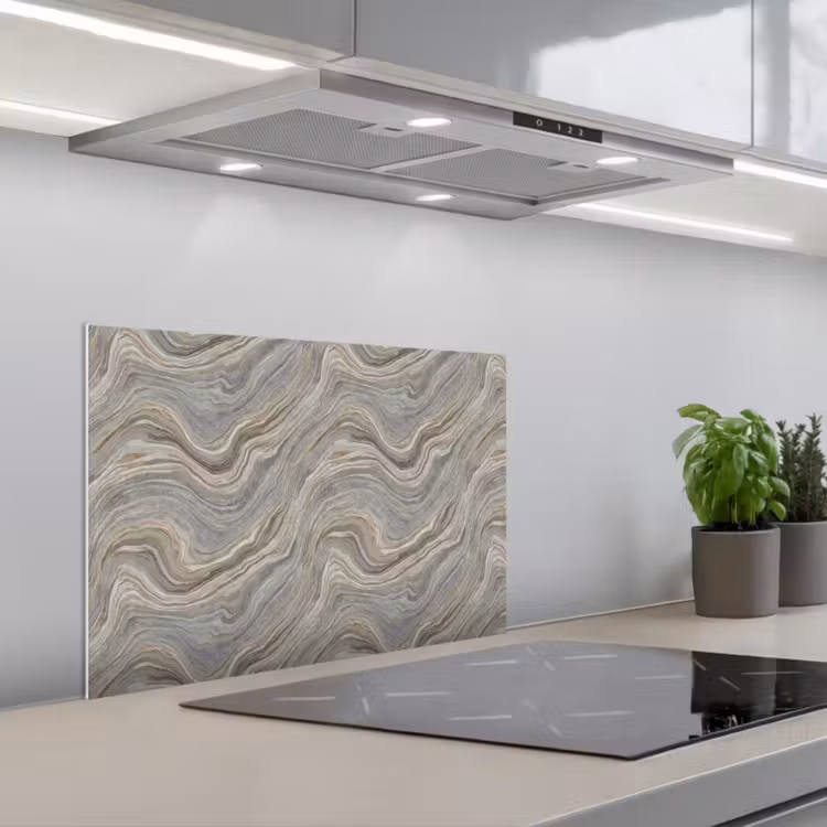 Patroon - Sereen - Paars - Groen keuken achterwand spatscherm klein 900 -3d_schuin