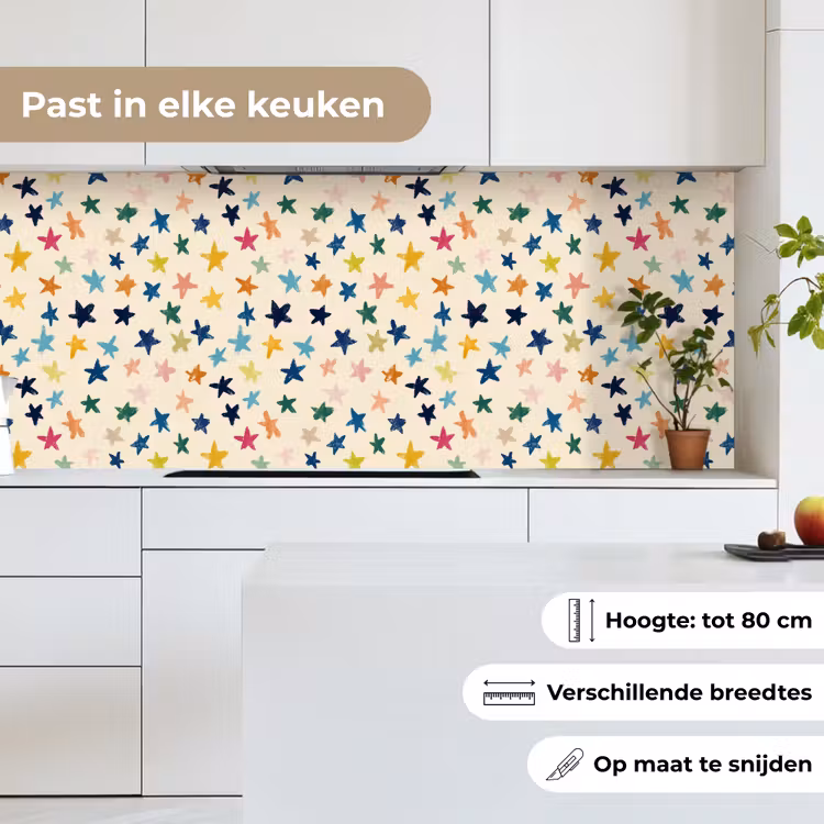Patroon - Sterren - Kleurrijk keuken achterwand 2 middel 871 -sfeer4_NL