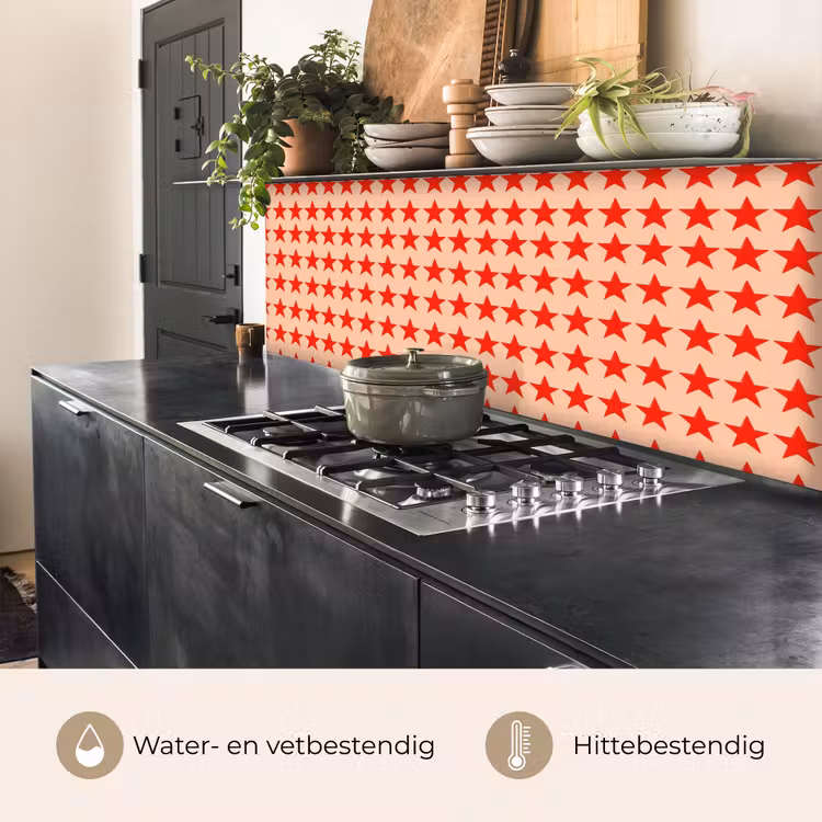 Patroon - Sterren - Rood keuken achterwand 2 middel 871 -usp_NL