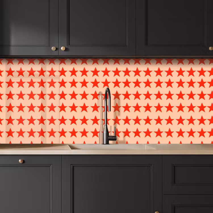 Patroon - Sterren - Rood keuken achterwand 2 middel 871 -sfeer1