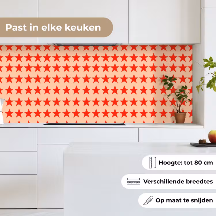 Patroon - Sterren - Rood keuken achterwand 2 middel 871 -sfeer4_NL