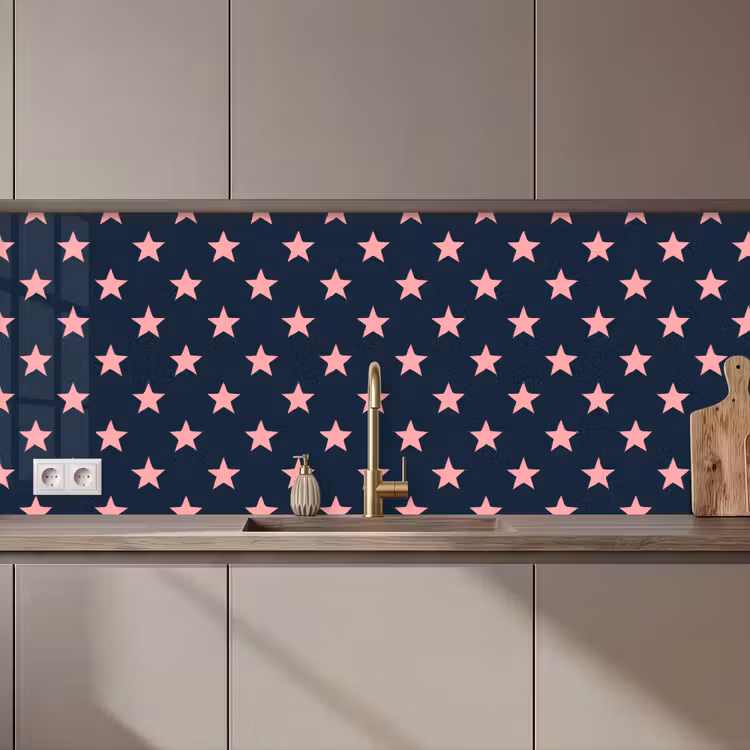 Patroon - Sterren - Roze keuken achterwand 2 middel 871 zz_3dshopping