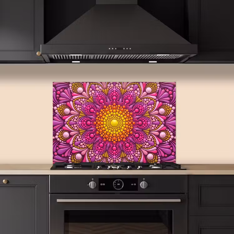 Patroon - Stippen - Abstract - Kleurrijk keuken achterwand spatscherm klein -sfeer1