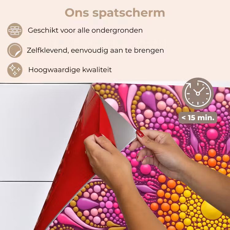 Patroon - Stippen - Abstract - Kleurrijk keuken achterwand spatscherm klein -spatscherm_NL