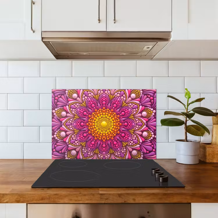 Patroon - Stippen - Abstract - Kleurrijk keuken achterwand spatscherm klein -sfeer2