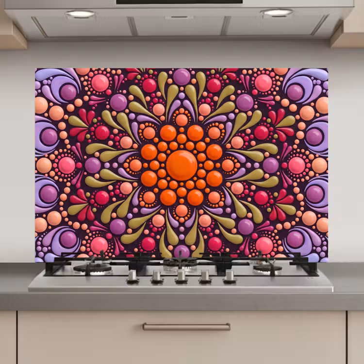 Patroon - Stippen - Abstract - Modern - Kleurrijk keuken achterwand spatscherm klein -3d_website