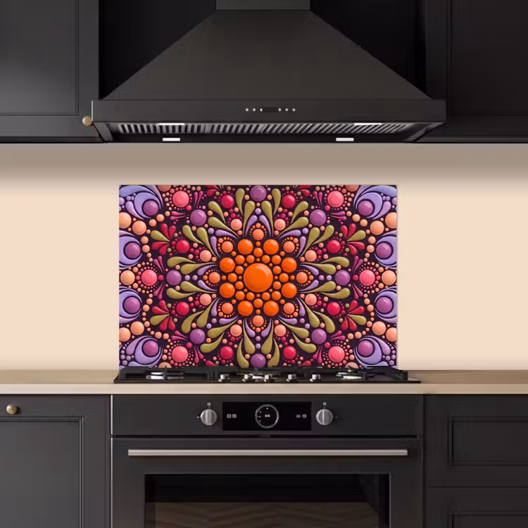 Patroon - Stippen - Abstract - Modern - Kleurrijk keuken achterwand spatscherm klein -sfeer1